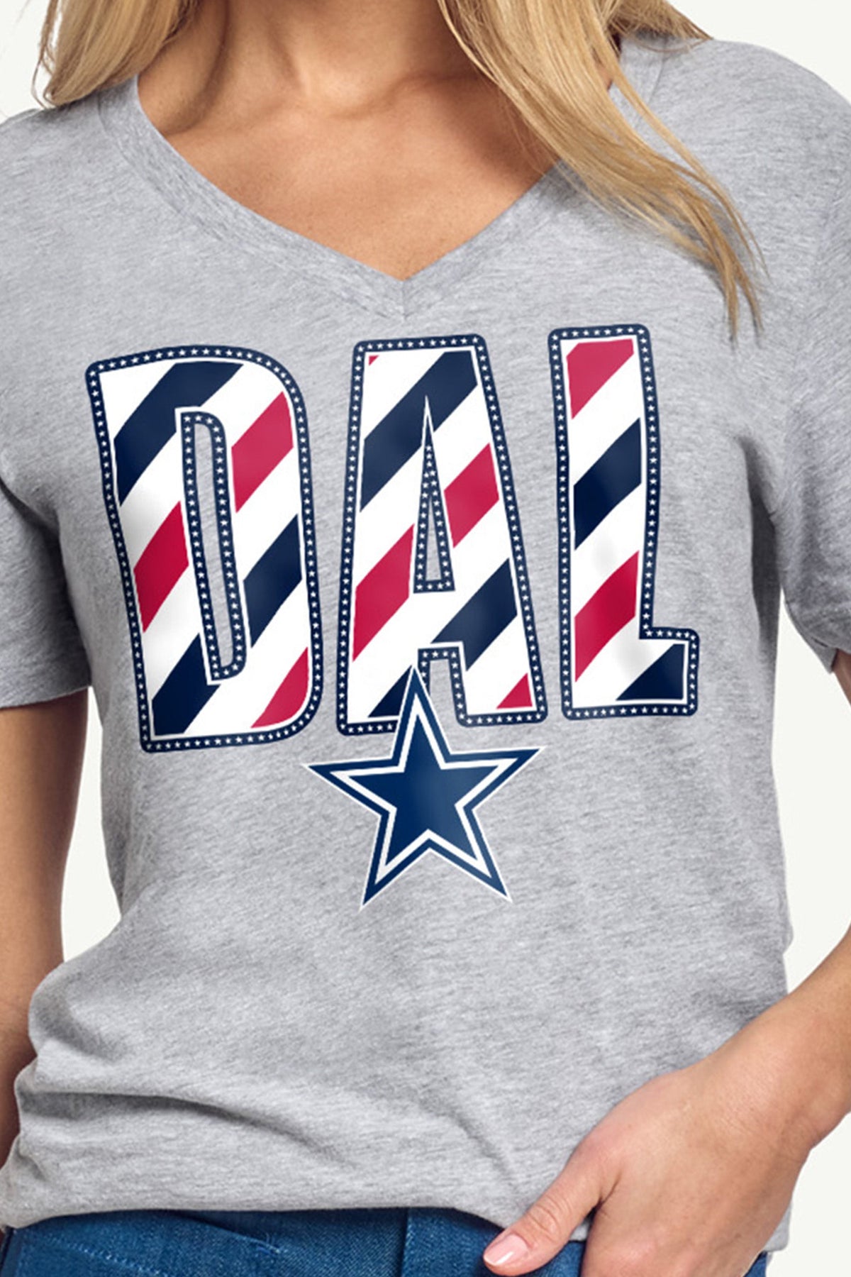 Starter Everyday | WOMENS DALLAS COWBOYS STARS AND STRIPES V NECK T SHIRT