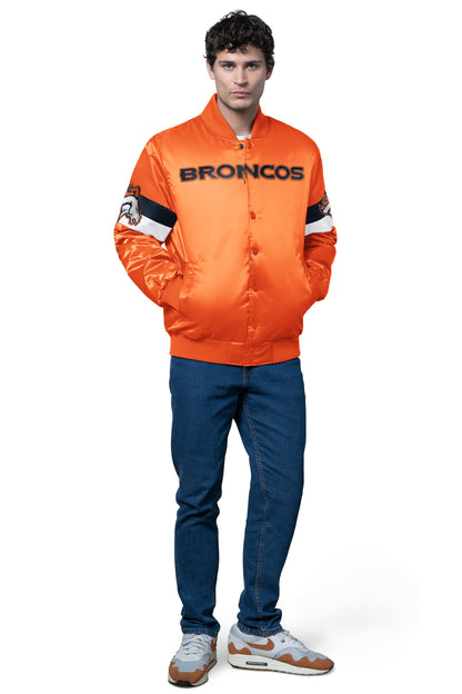 Starter Best Seller | MENS DENVER BRONCOS TRIPLE OPTION SATIN VARSITY JACKET