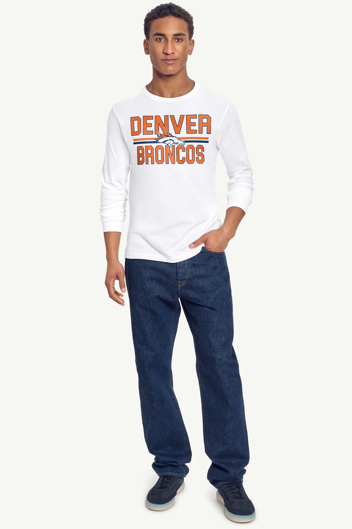 Starter Special Offer | MENS DENVER BRONCOS MESH LOOK LONG SLEEVE T SHIRT