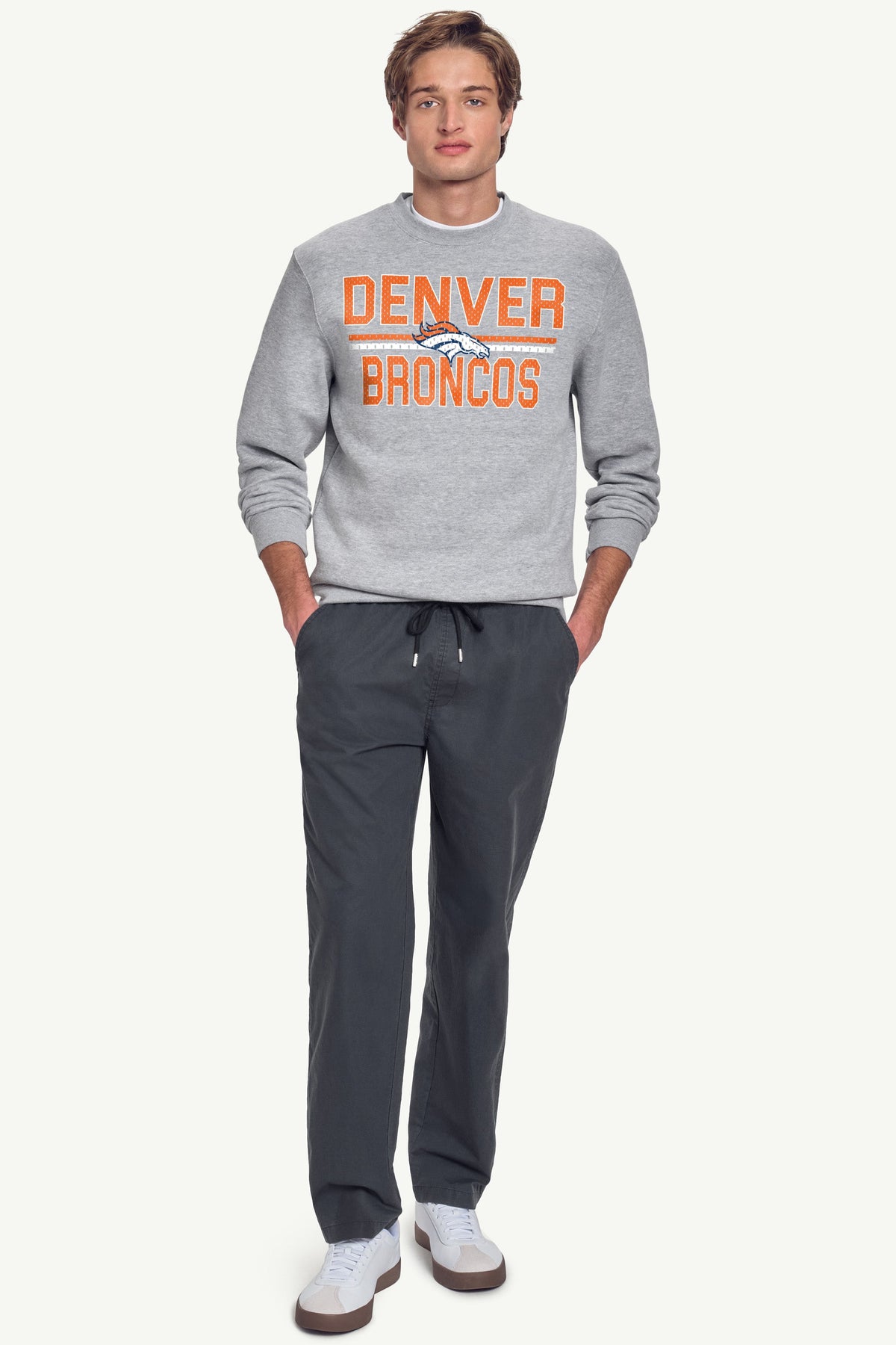 Starter Customer Favorite | MENS DENVER BRONCOS MESH LOOK SWEATSHIRT