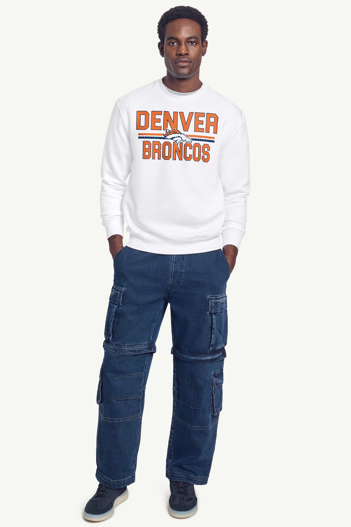 Starter Sale | MENS DENVER BRONCOS MESH LOOK SWEATSHIRT
