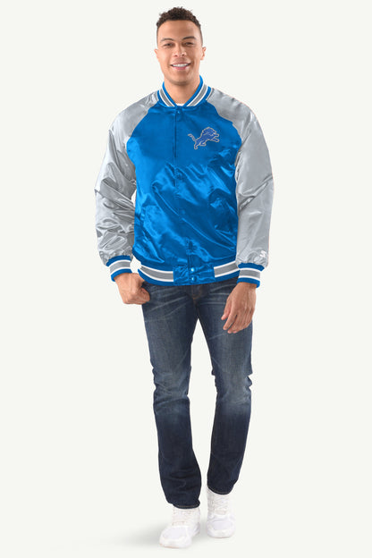Starter Deals | MENS DETROIT LIONS INDUCTEE SATIN VARSITY JACKET