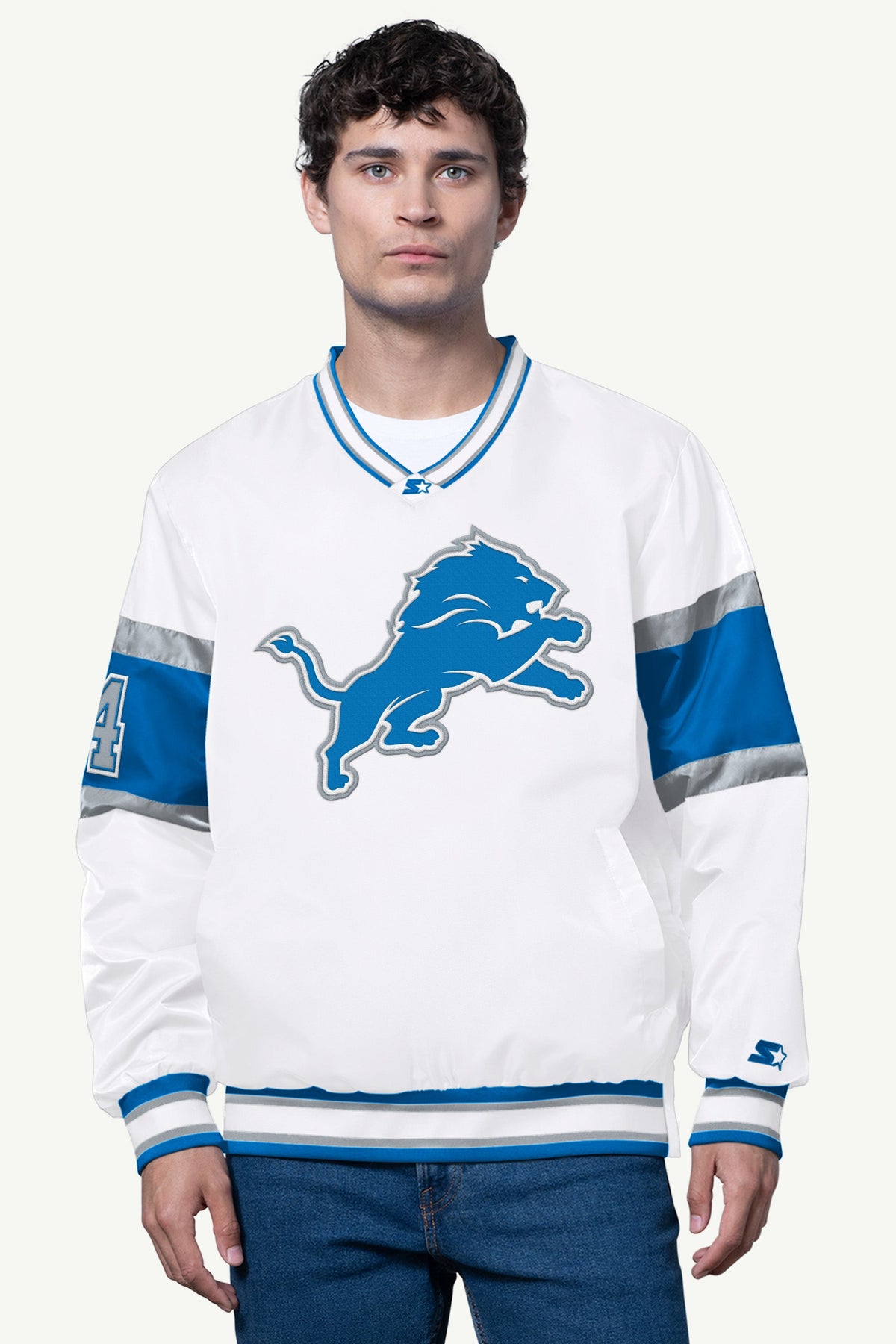 Starter New | MENS DETROIT LIONS SIGNAL COLLAR PULLOVER
