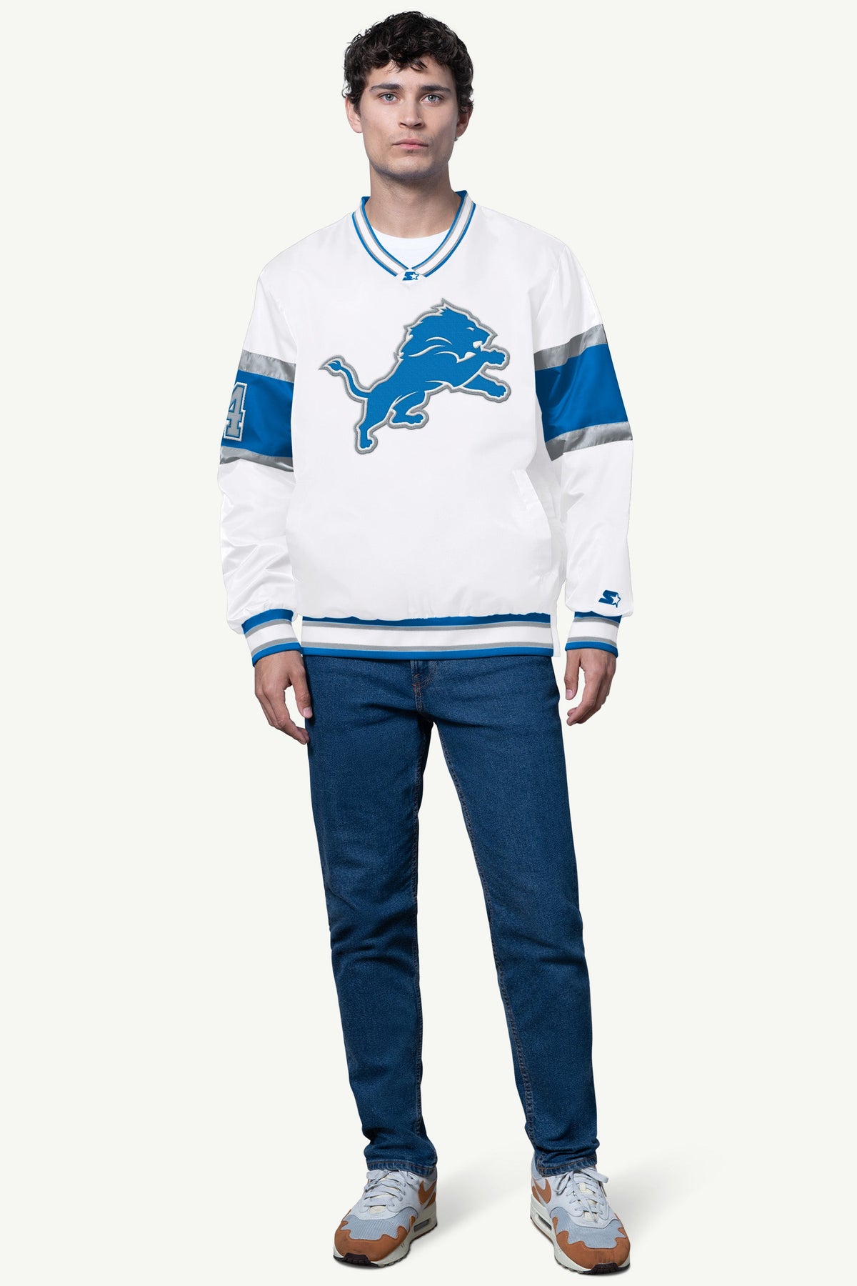 Starter New | MENS DETROIT LIONS SIGNAL COLLAR PULLOVER