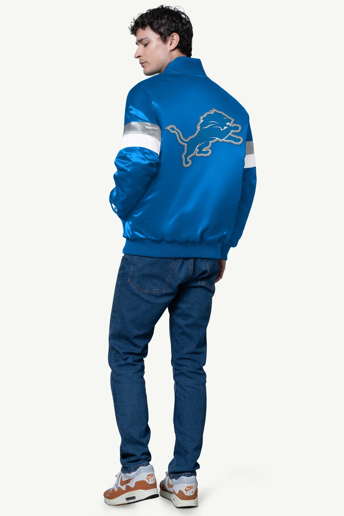 Starter Best Price | MENS DETROIT LIONS SATIN VARSITY JACKET