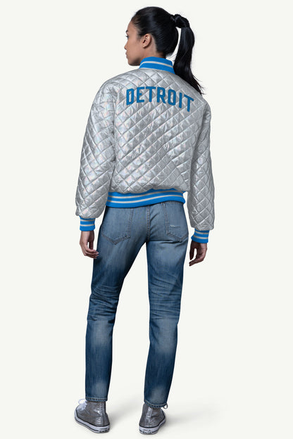 Starter Essential | WOMENS DETROIT LIONS BLOWOUT METALLIC JACKET