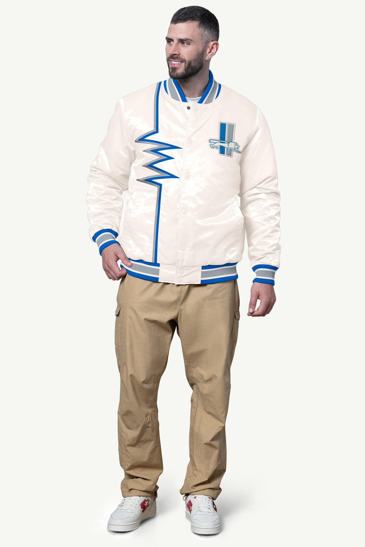 Starter Smart Buy | MENS DETROIT LIONS SHOCK WAVE SATIN JACKET