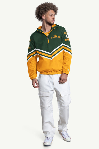 Starter Top Pick | MENS GREENBAY PACKERS  FAIR PLAY HALF ZIP HOODED PULLOVER