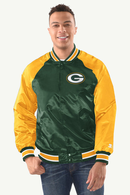 Starter Smart Buy | MENS GREEN BAY PACKERS INDUCTEE SATIN VARSITY JACKET