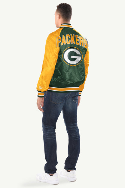 Starter Smart Buy | MENS GREEN BAY PACKERS INDUCTEE SATIN VARSITY JACKET