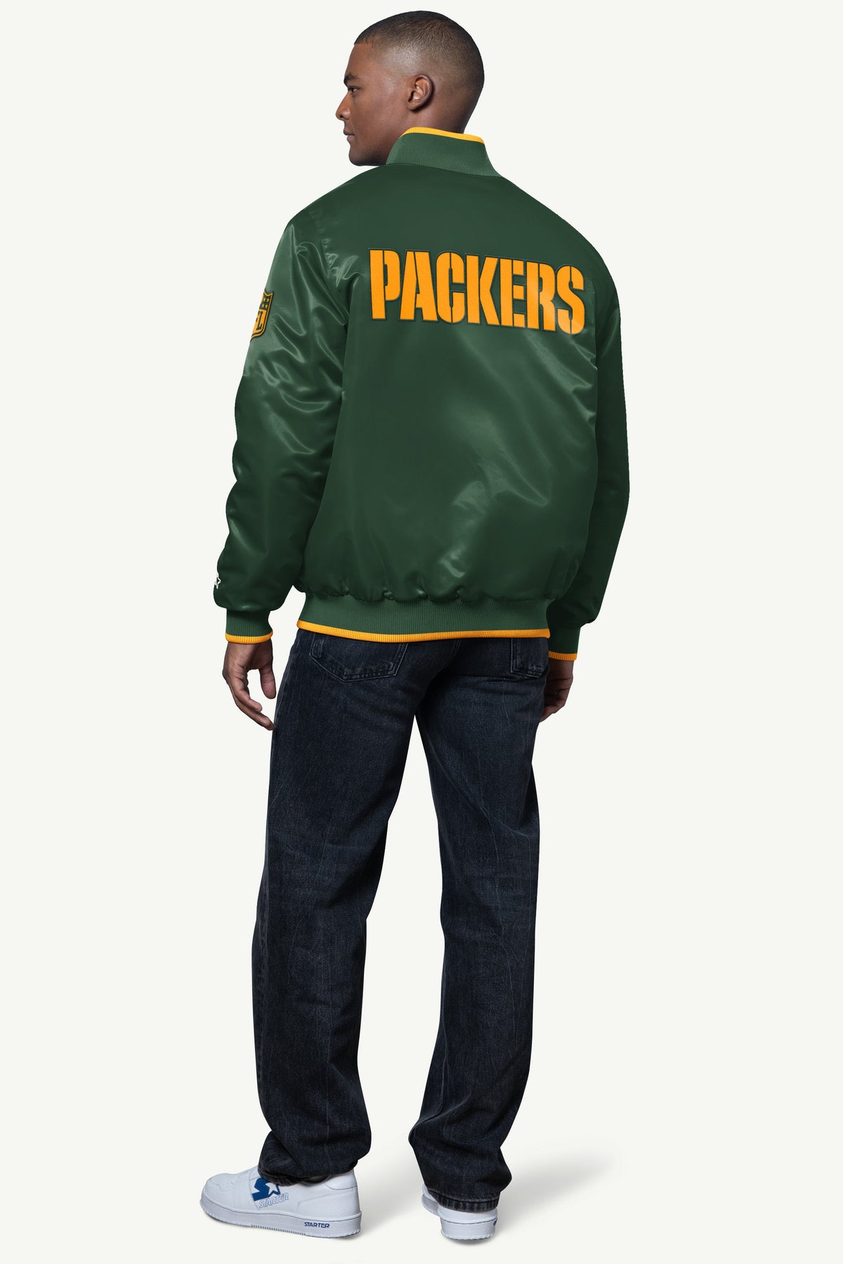 Starter New | MENS GREEN BAY PACKERS AMBASSADOR SATIN VARSITY JACKET