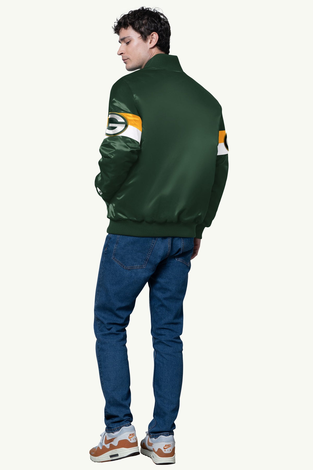 Starter Signature | MENS GREEN BAY PACKERS TRIPLE OPTION SATIN VARSITY JACKET