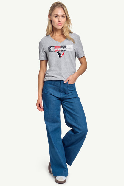 Starter Deals | WOMENS HOUSTON TEXANS COLOR SHADING V-NECK T SHIRT