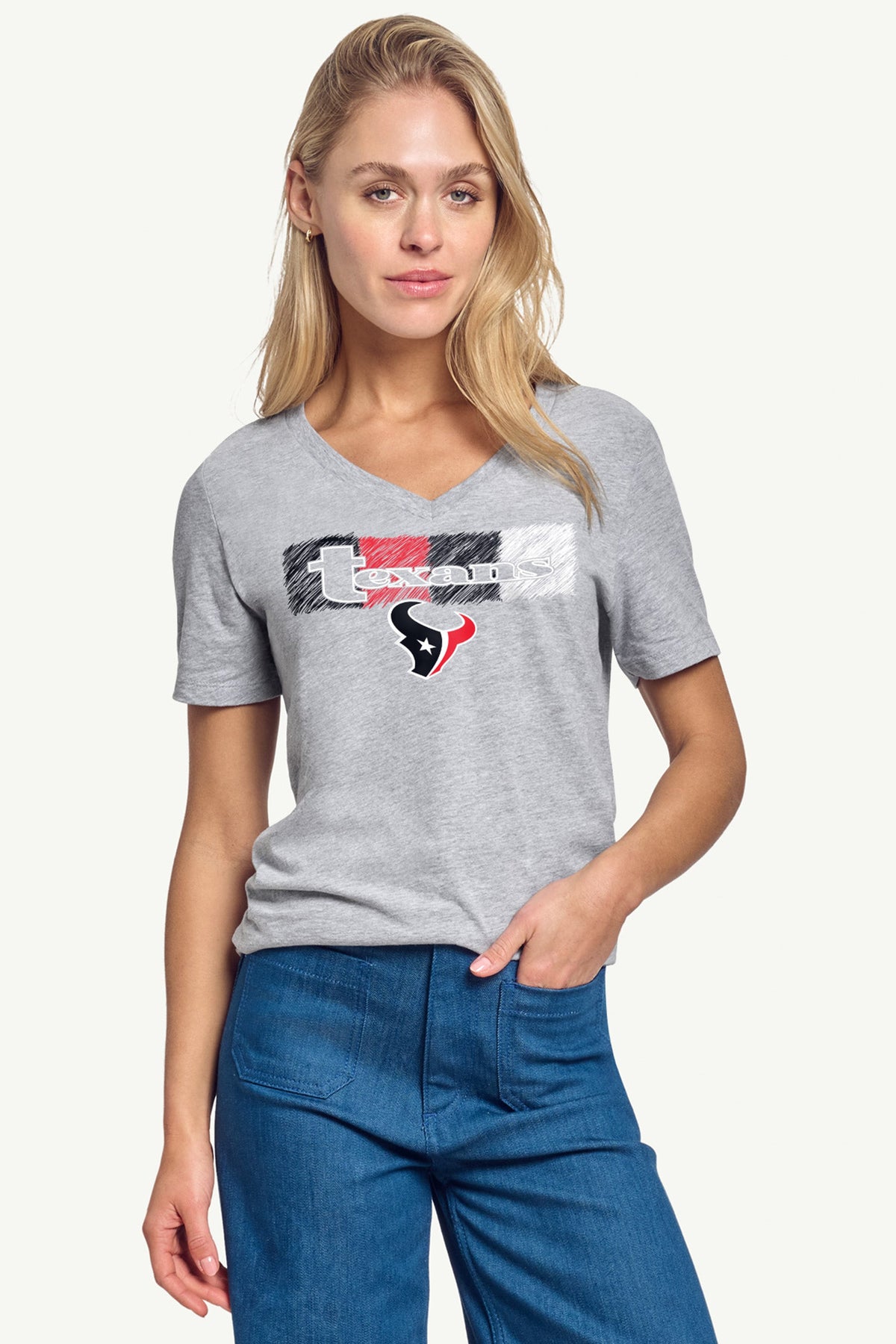 Starter Deals | WOMENS HOUSTON TEXANS COLOR SHADING V-NECK T SHIRT
