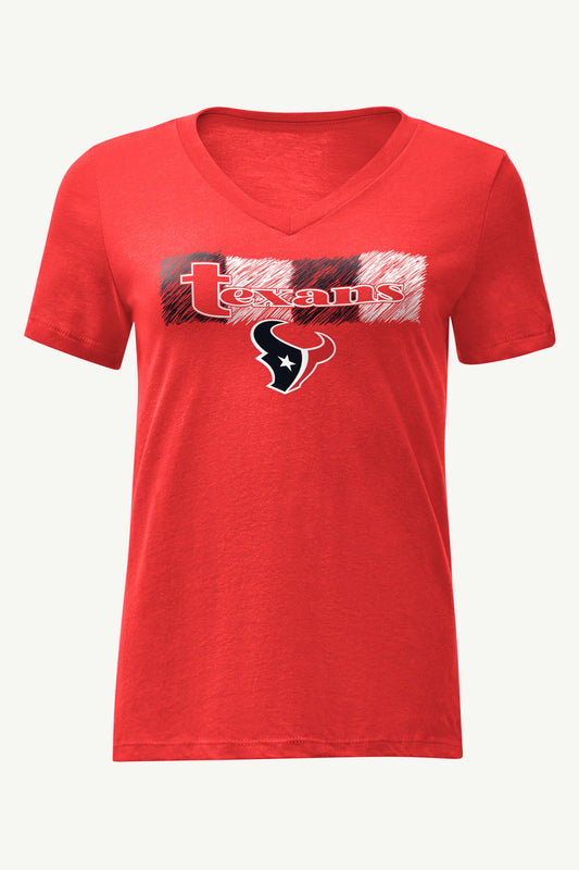 Starter Quality | WOMENS HOUSTON TEXANS COLOR SHADING V-NECK T SHIRT