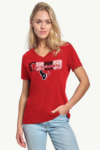 Starter Quality | WOMENS HOUSTON TEXANS COLOR SHADING V-NECK T SHIRT