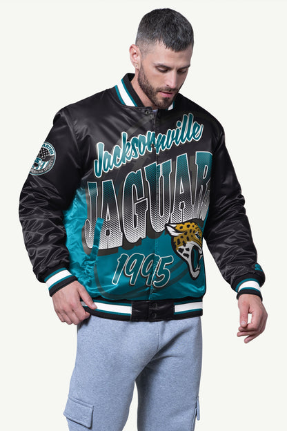 Starter Trending | MENS JACKSONVILLE JAGUARS PASS RUSH SATIN VARSITY JACKETS