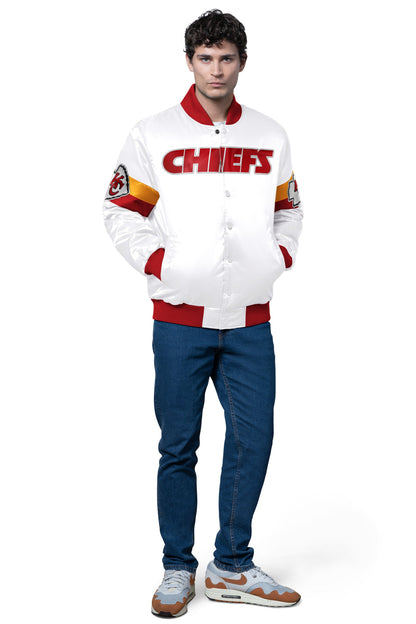 Starter Everyday | MENS KANSAS CITY CHIEFS TRIPLE OPTION SATIN VARSITY JACKET