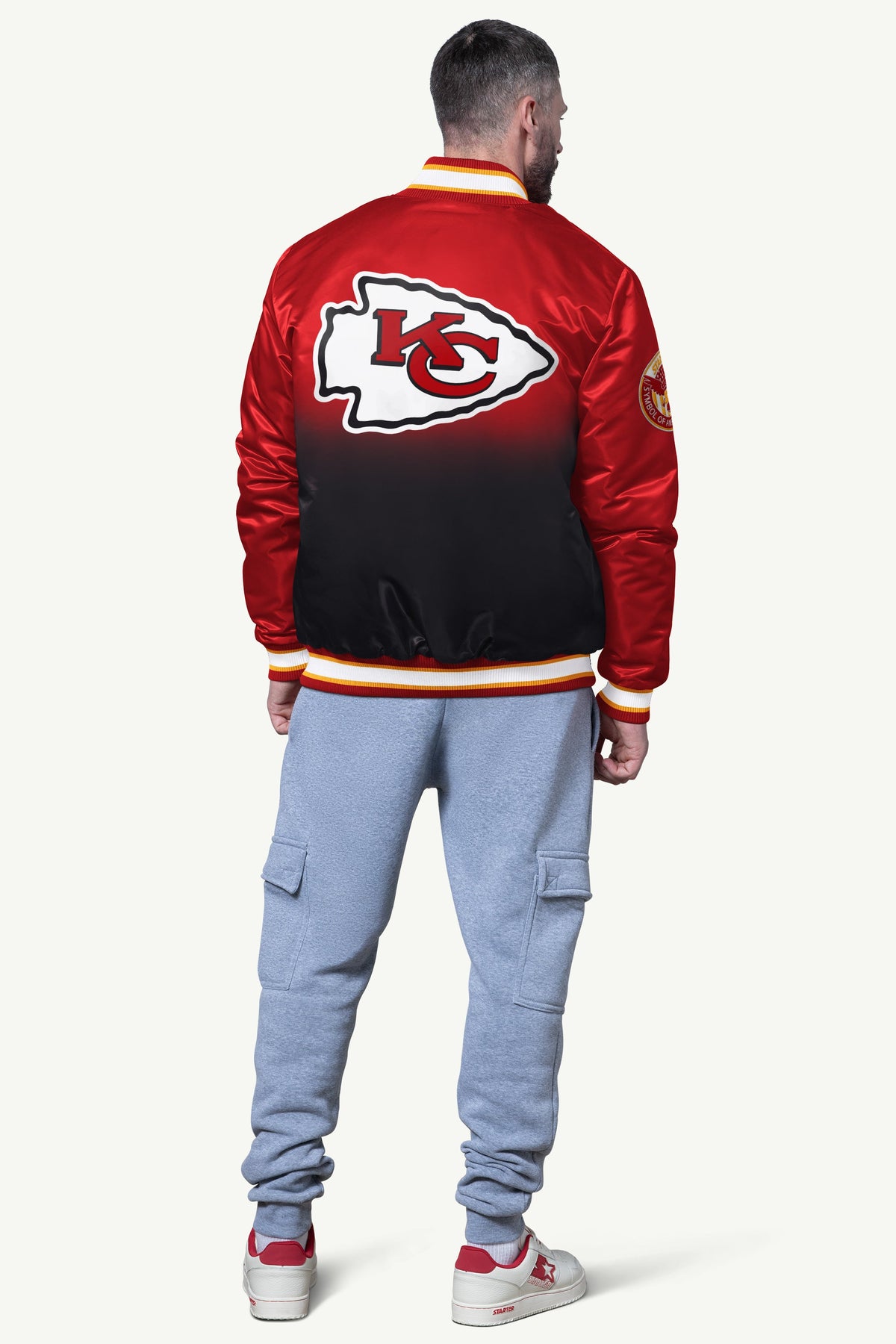 Starter Smart Buy | MENS KANSAS CITY CHIEFS PASS RUSH SATIN VARSITY JACKET