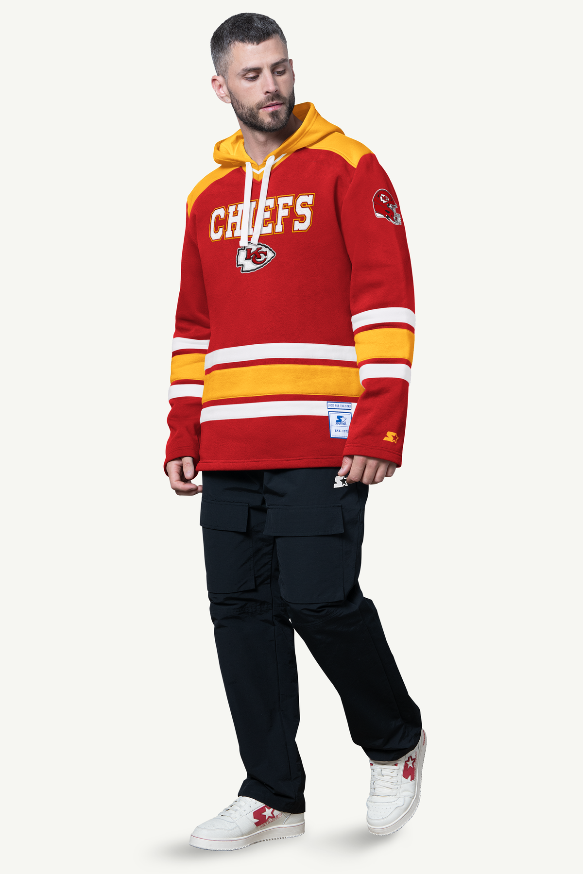 Starter Popular | MENS KANSAS CITY CHIEFS SLAP SHOT HOODED HOCKEY PULLOVER