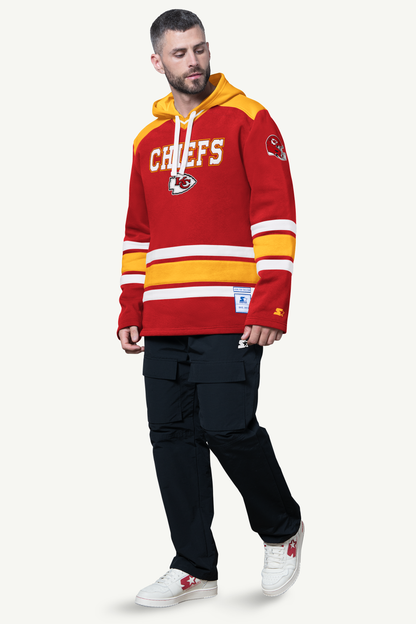 Starter Popular | MENS KANSAS CITY CHIEFS SLAP SHOT HOODED HOCKEY PULLOVER