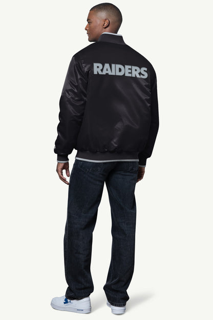 Starter Customer Favorite | MENS LAS VEGAS RAIDERS AMBASSADOR SATIN VARSITY JACKET