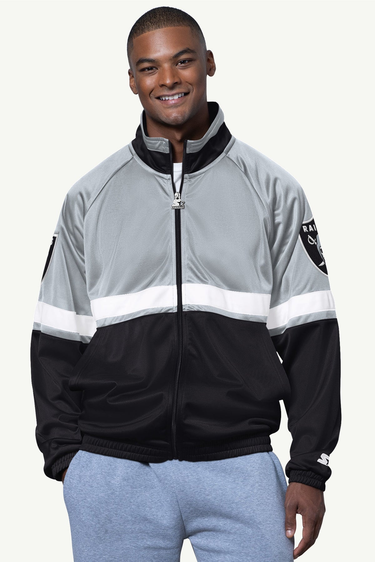 Starter Smart Buy | MENS LAS VEGAS RAIDERS VETERAN TRACK JACKET