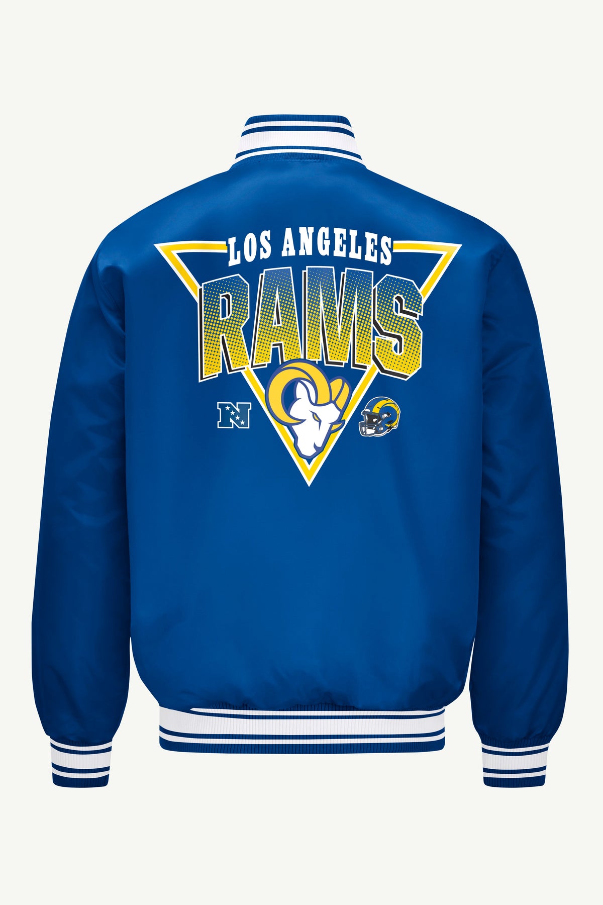 Starter Smart Buy | MENS LOS ANGELES RAMS TRIANGLE PRINTED GRAPHIC SATIN VARSITY JACKET