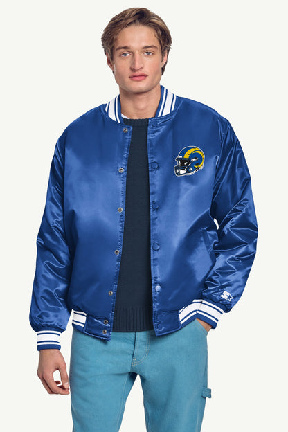 Starter Smart Buy | MENS LOS ANGELES RAMS TRIANGLE PRINTED GRAPHIC SATIN VARSITY JACKET