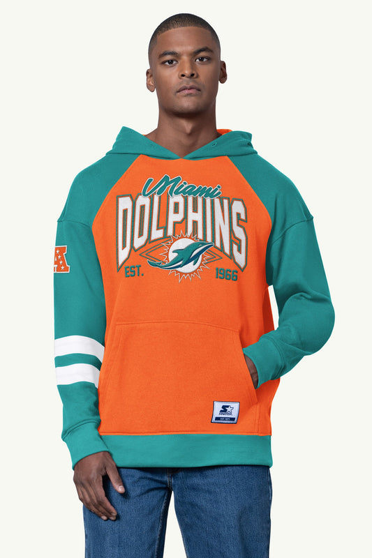 Starter Classic | MENS MIAMI DOLPHINS INTERCEPTION COLORBLOCK HOODIE