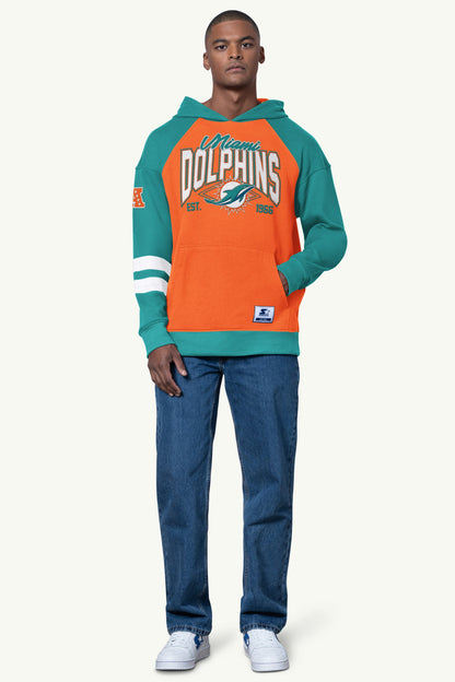 Starter Classic | MENS MIAMI DOLPHINS INTERCEPTION COLORBLOCK HOODIE
