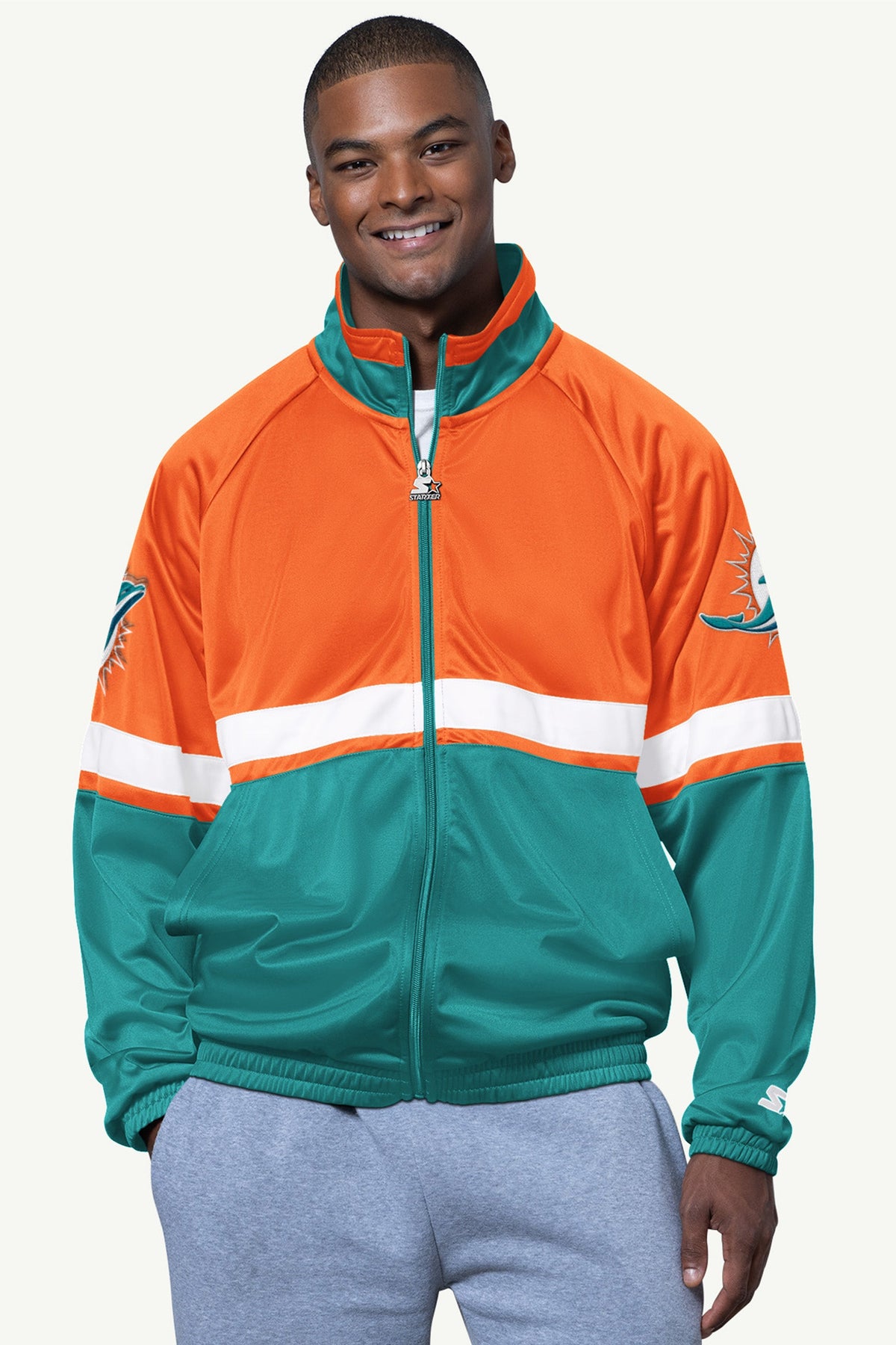 Starter Smart Buy | MENS MIAMI DOLPHINS VETERAN TRACK JACKET