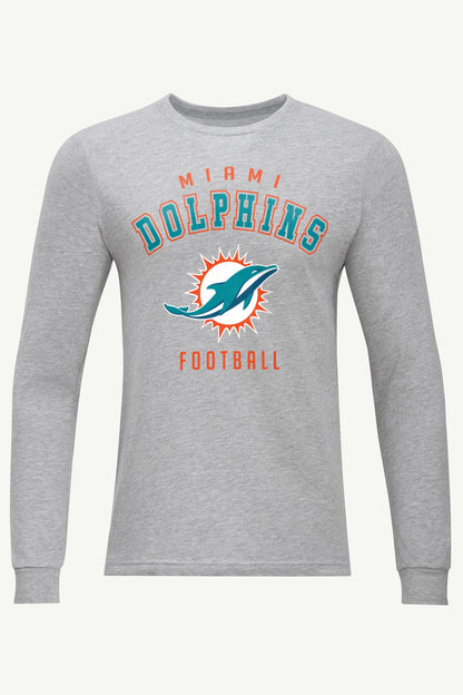 Starter Exclusive | MENS MIAMI DOLPHINS LOGO LONG SLEEVE T SHIRT