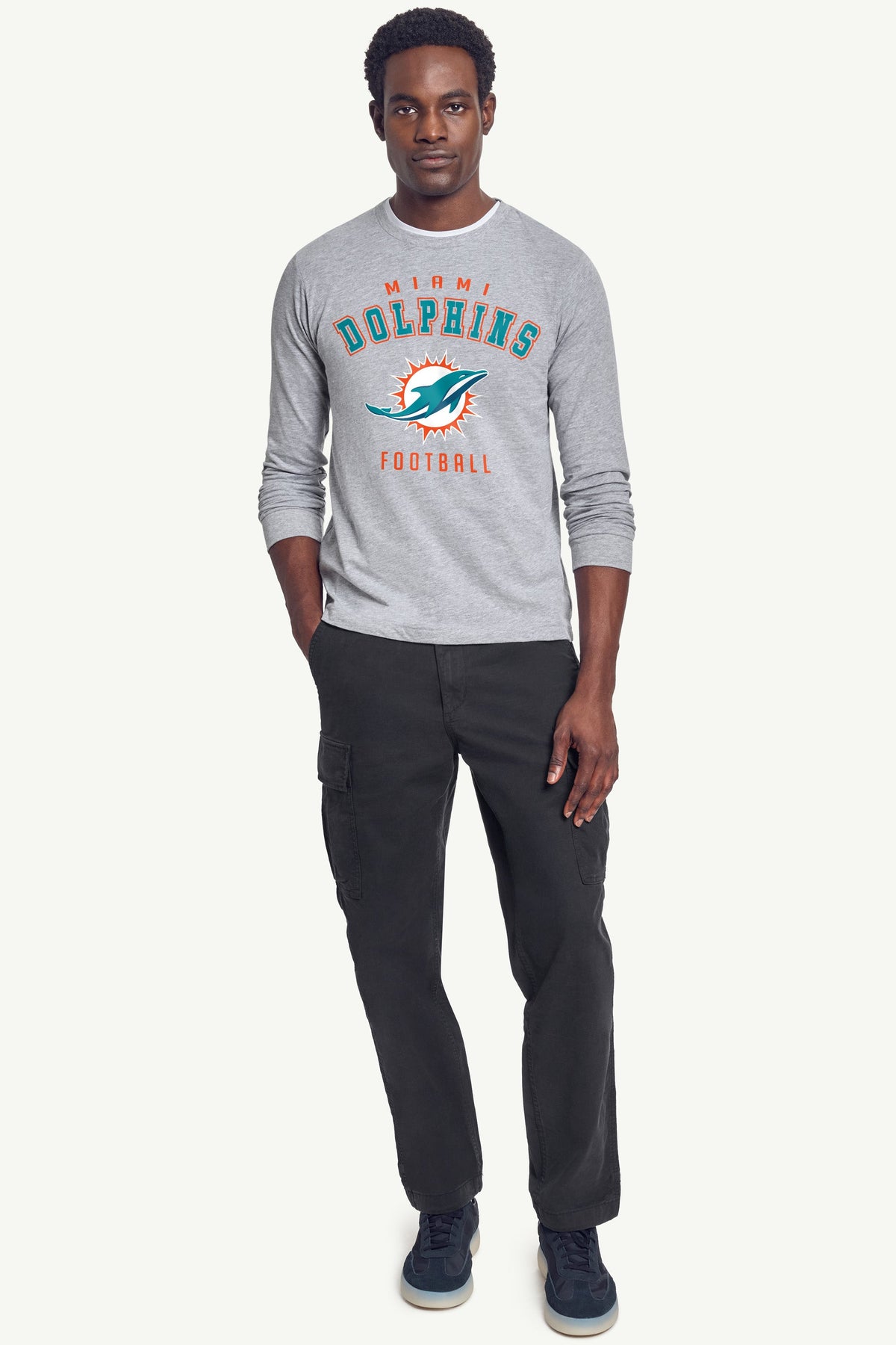 Starter Exclusive | MENS MIAMI DOLPHINS LOGO LONG SLEEVE T SHIRT