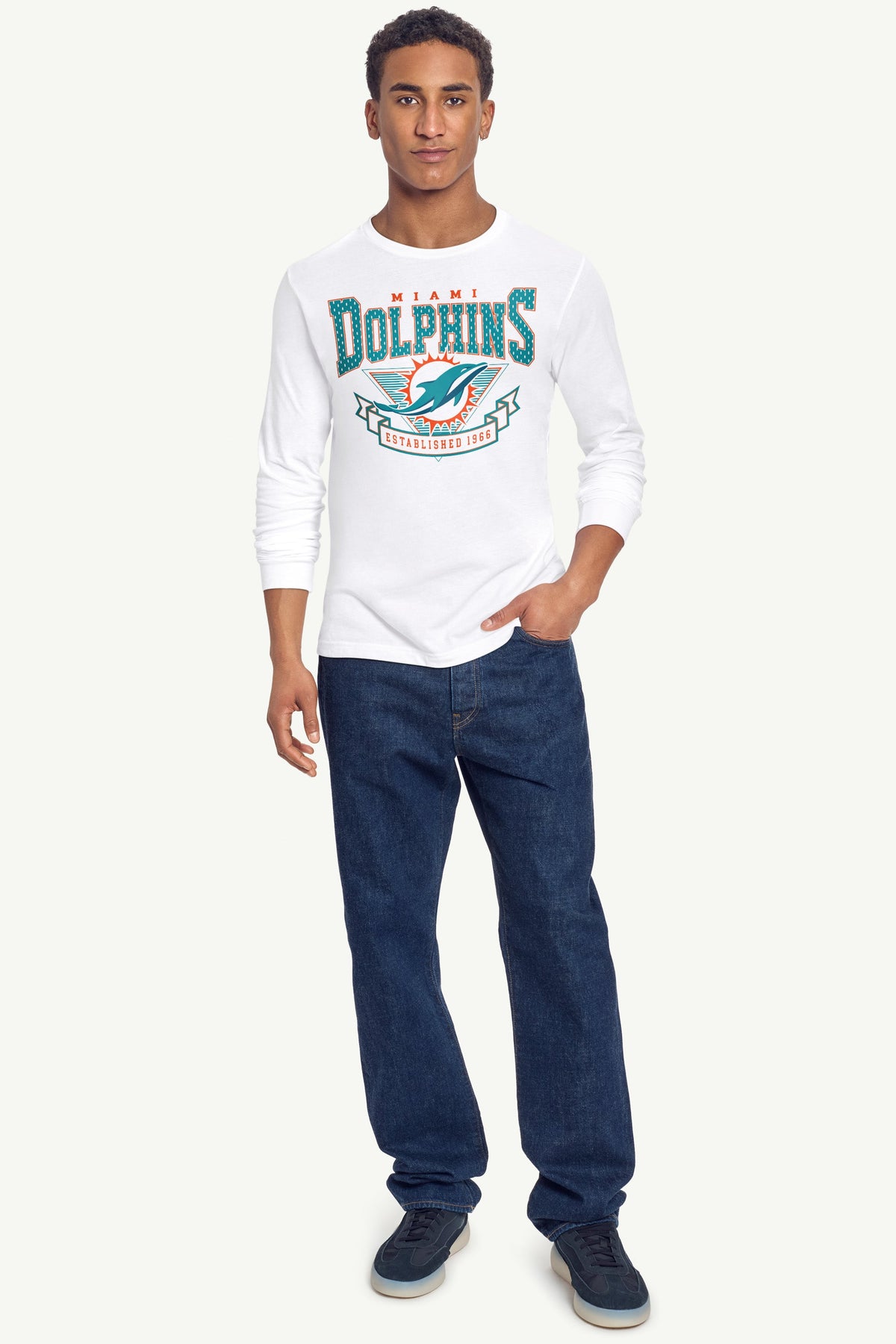 Starter New | MENS MIAMI DOLPHINS 80's INSPIRED LONG SLEEVE T SHIRT