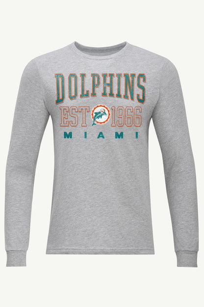 Starter Customer Favorite | MENS MIAMI DOLPHINS RETRO LONG SLEEVE T SHIRT