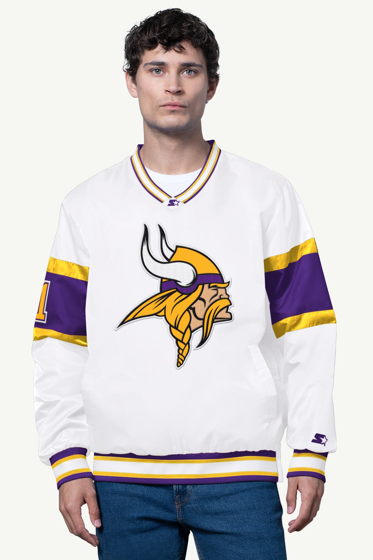 Starter New | MENS MINNESOTA VIKINGS SIGNAL COLLAR PULLOVER