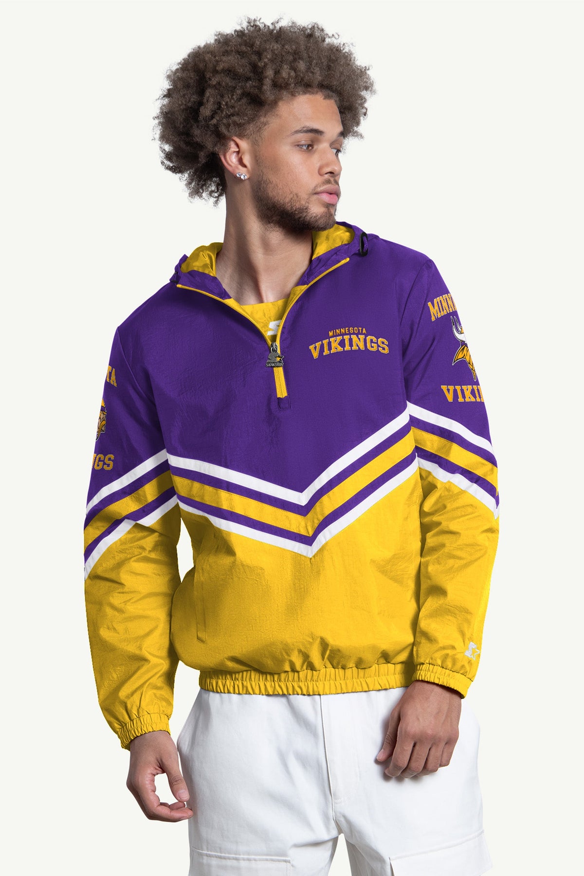 Starter Everyday | MENS MINNESOTA VIKINGS FAIR  FAIR PLAY HALF ZIP HOODED PULLOVER