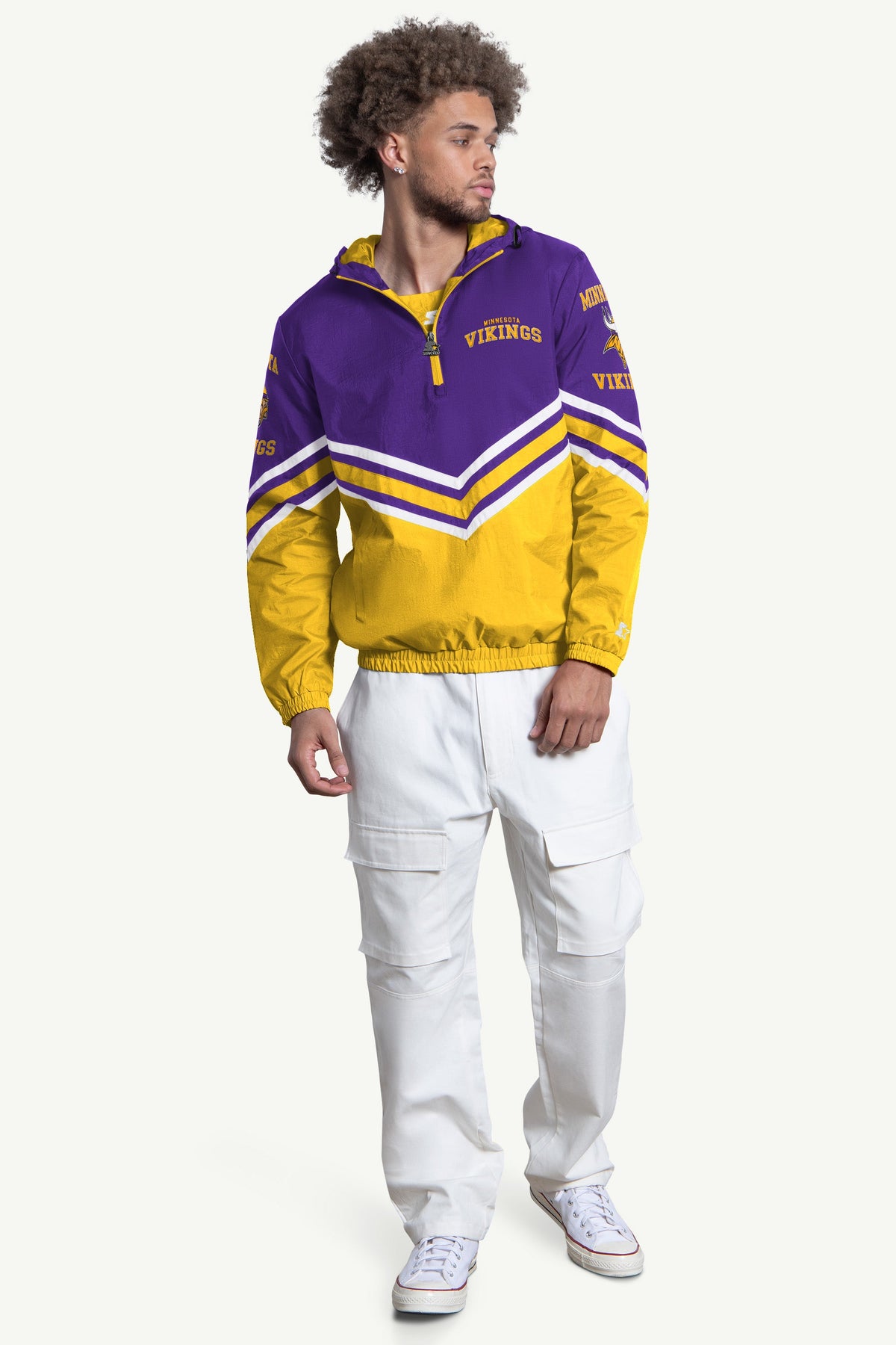 Starter Everyday | MENS MINNESOTA VIKINGS FAIR  FAIR PLAY HALF ZIP HOODED PULLOVER