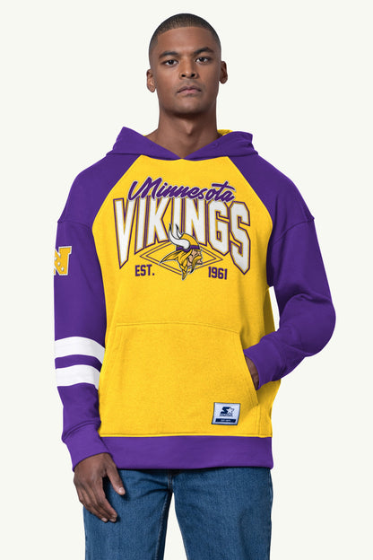 Starter Essential | MENS MINNESOTA VIKINGS INTERCEPTION COLORBLOCK HOODIE