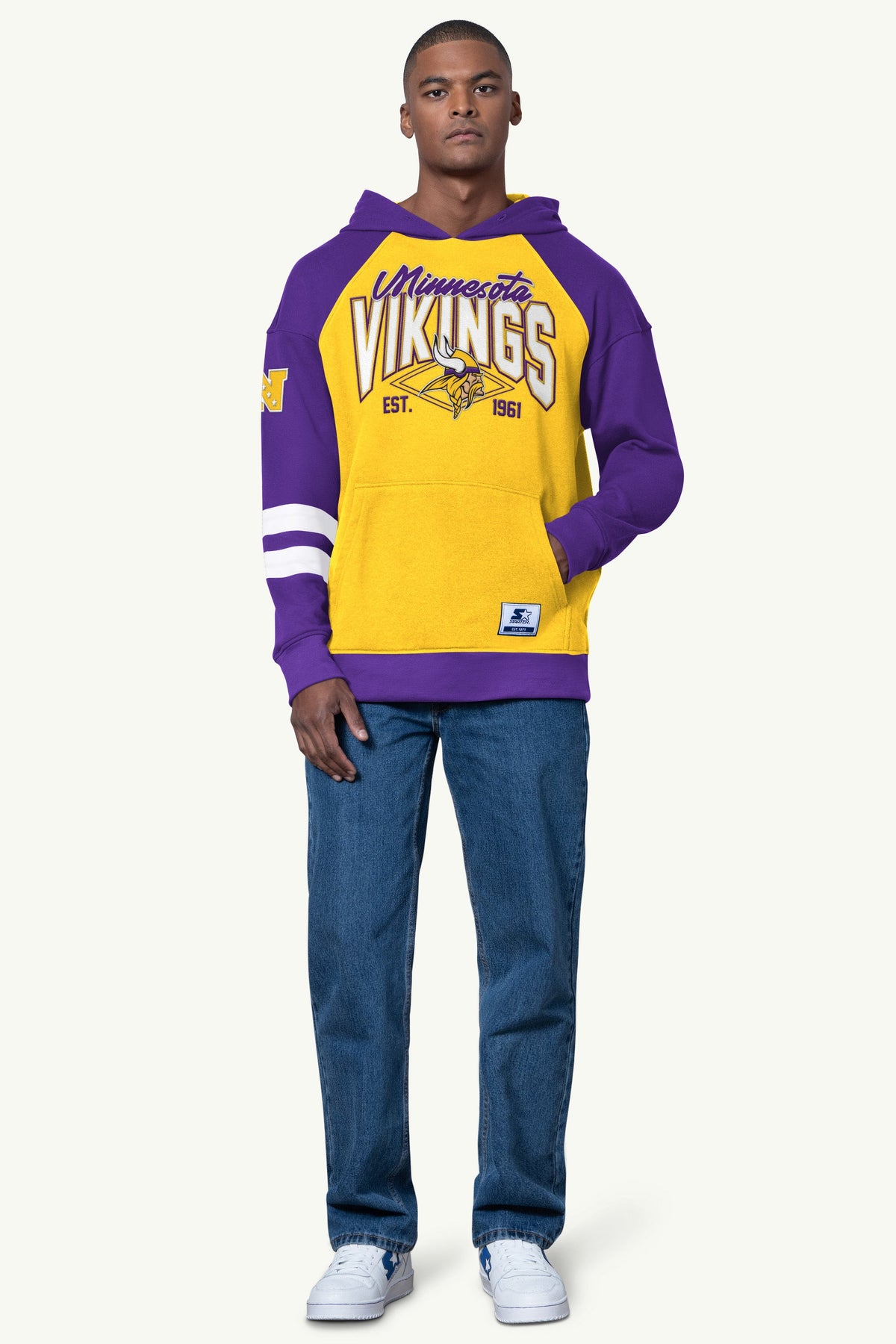 Starter Essential | MENS MINNESOTA VIKINGS INTERCEPTION COLORBLOCK HOODIE
