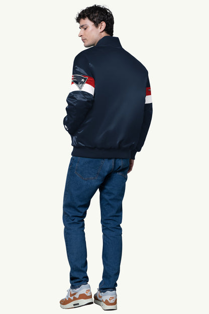 Starter Featured | MENS NEW ENGLAND PATRIOTS TRIPLE OPTION SATIN VARSITY JACKET