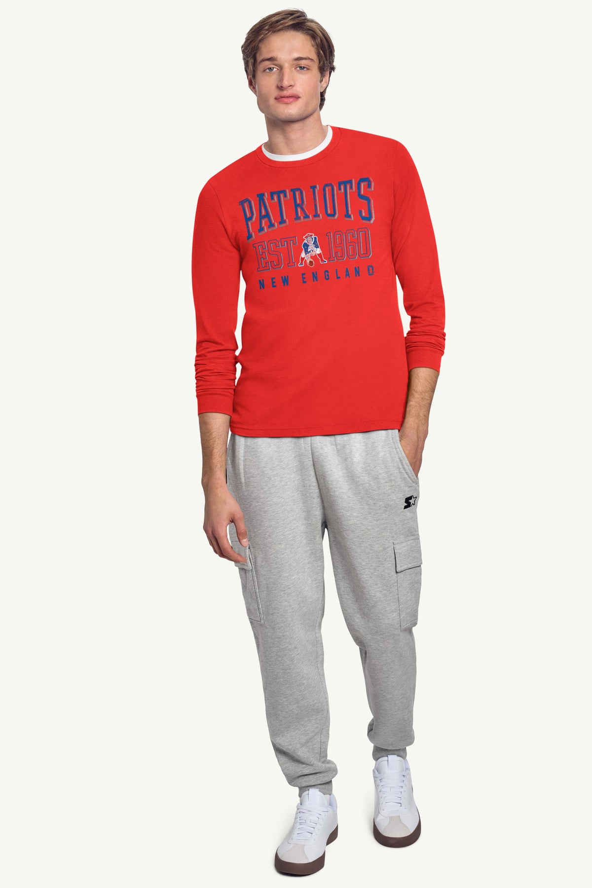 Starter Discount | MENS NEW ENGLAND PATRIOTS RETRO LONG SLEEVE T SHIRT