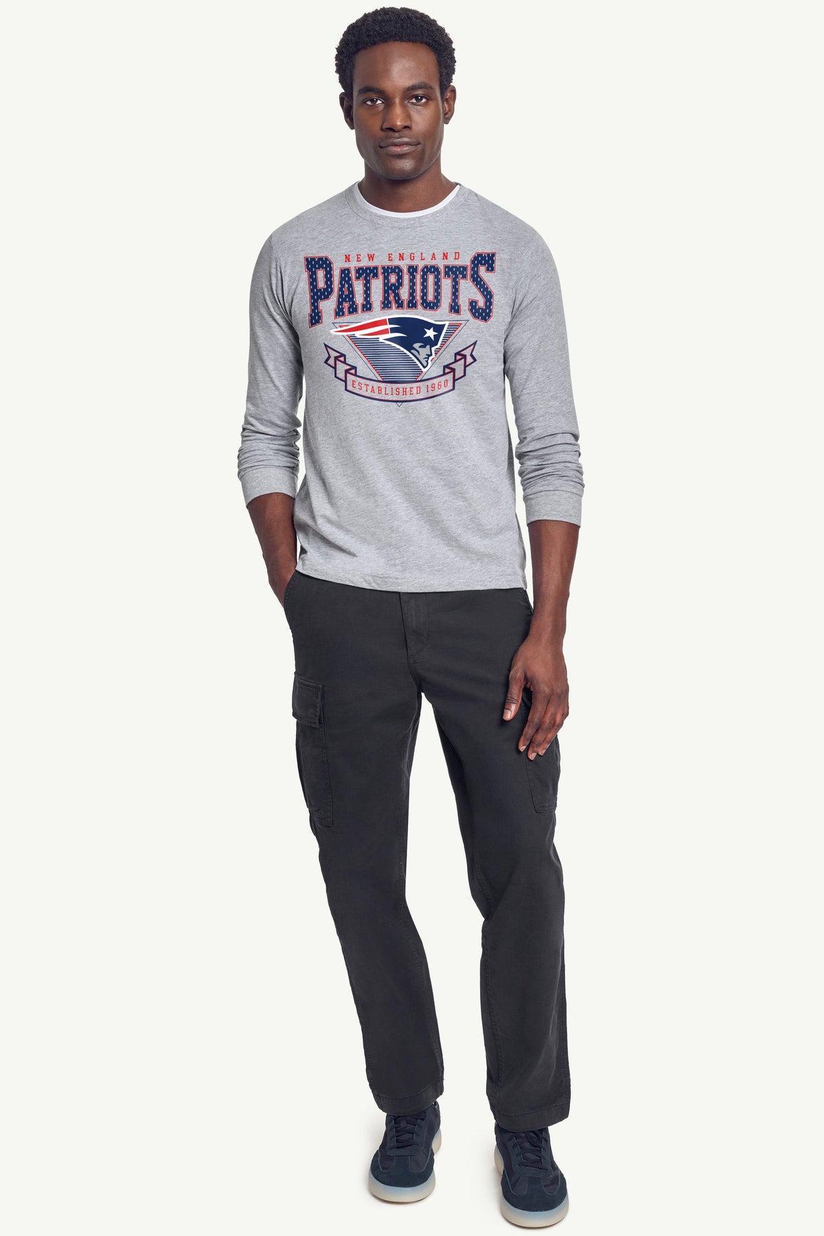 Starter Hot Sale | MENS NEW ENGLAND PATRIOTS 80's INSPIRED LONG SLEEVE T SHIRT