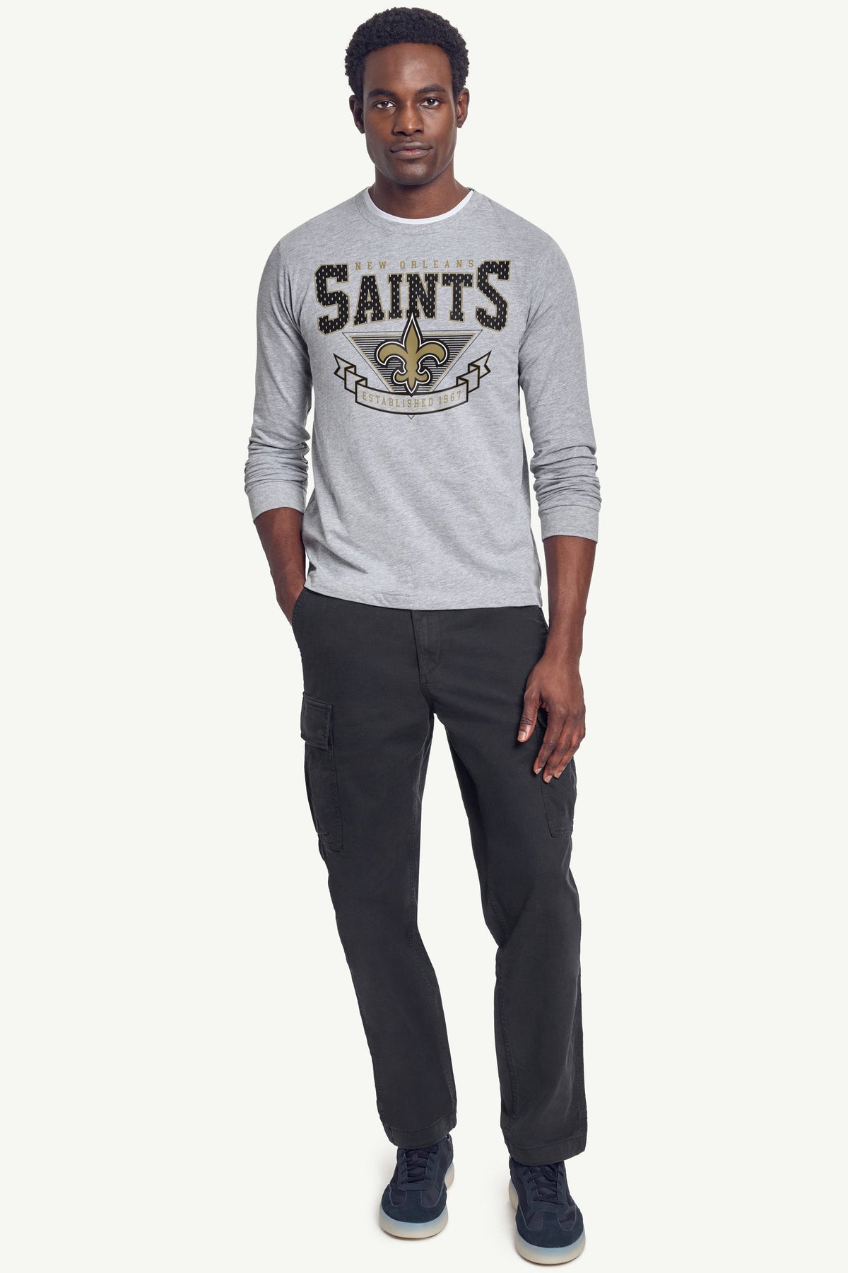 Starter Smart Buy | MENS NEW ORLEANS SAINTS 80's INSPIRED LONG SLEEVE T SHIRT