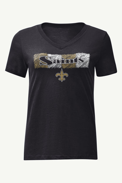 Starter Value | WOMENS NEW ORLEANS SAINTS COLOR SHADING V-NECK T SHIRT