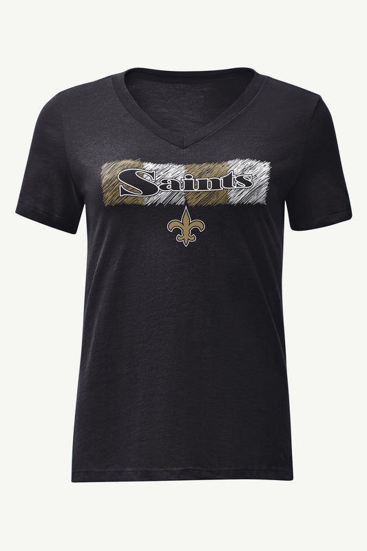Starter Value | WOMENS NEW ORLEANS SAINTS COLOR SHADING V-NECK T SHIRT