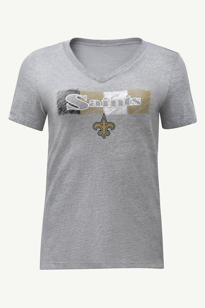 Starter Signature | WOMENS NEW ORLEANS SAINTS COLOR SHADING V-NECK T SHIRT