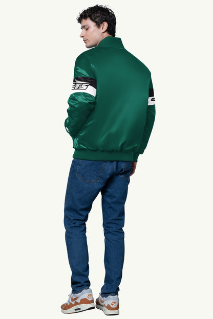 Starter Recommended | MENS NEW YORK JETS TRIPLE OPTION SATIN VARSITY JACKET