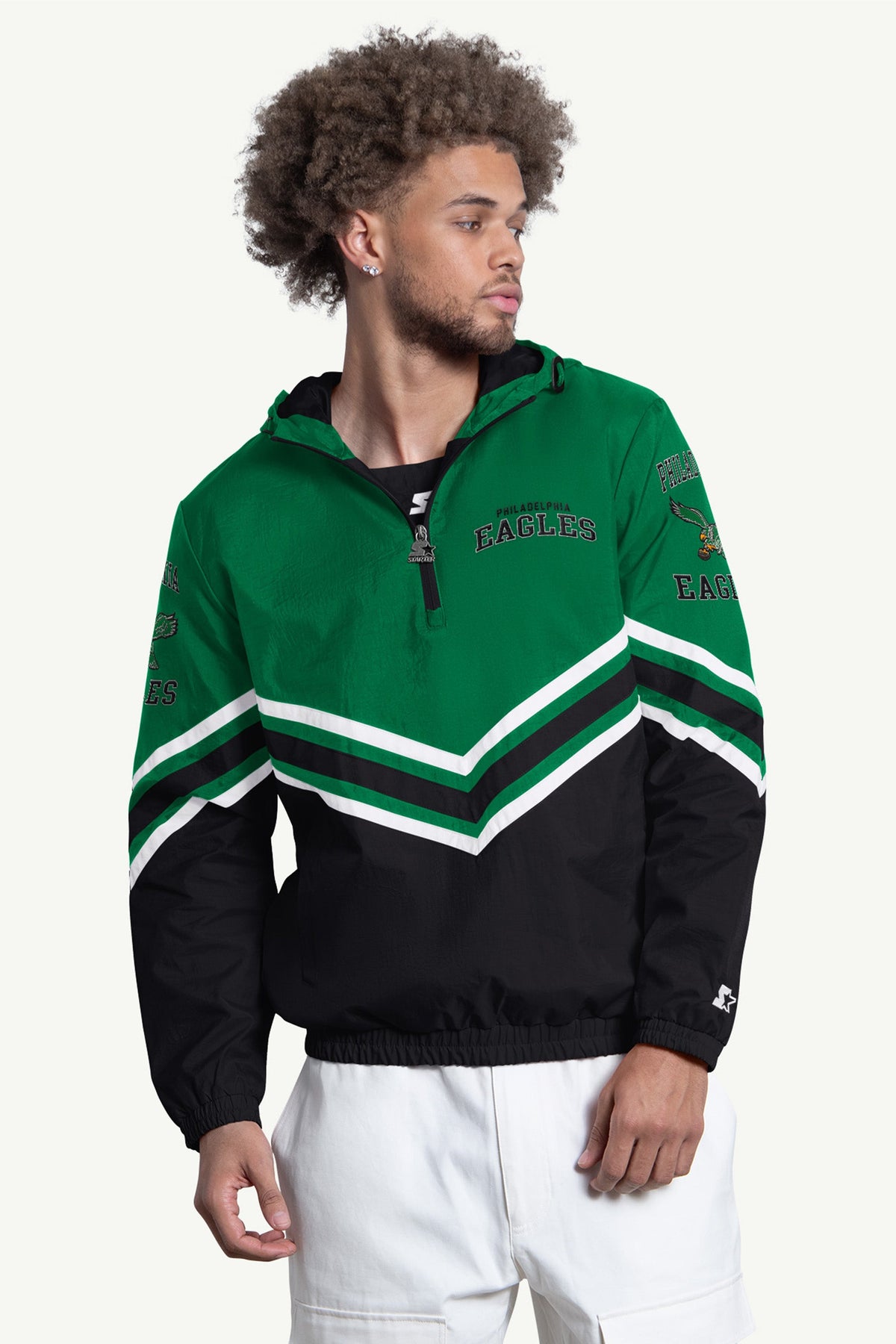 Starter Smart Buy | MENS PHILADELPHIA EAGLES FAIR PLAY HALF ZIP HOODED PULLOVER